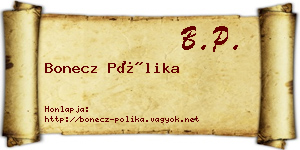 Bonecz Pólika névjegykártya